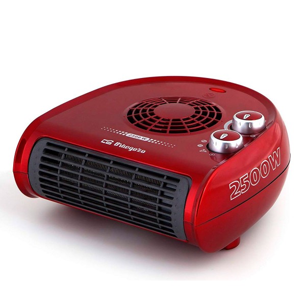 Orbegozo fh 5033 rojo calefactor horizontal 2500w de potencia 2 posiciones de calor y función ventilador