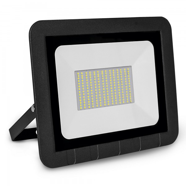 Proyector led plano negro  100w.fria