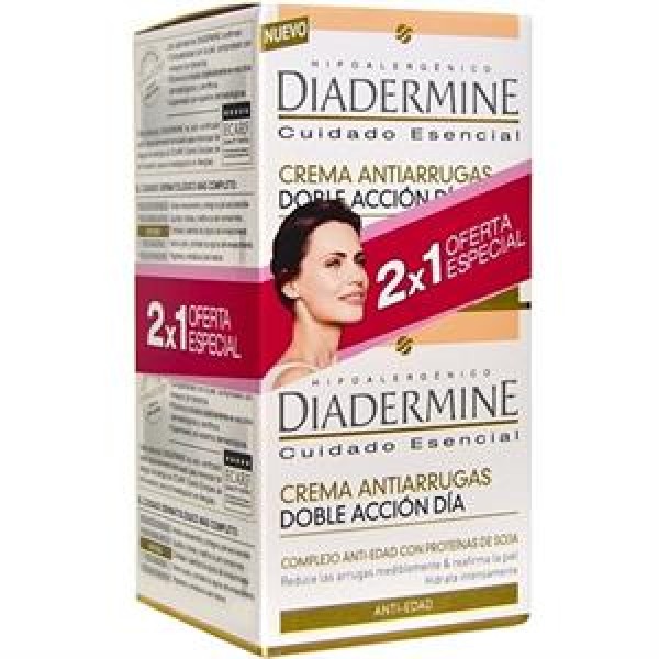 Diadermine crema antiarrugas doble acción dí­a 2x50ml