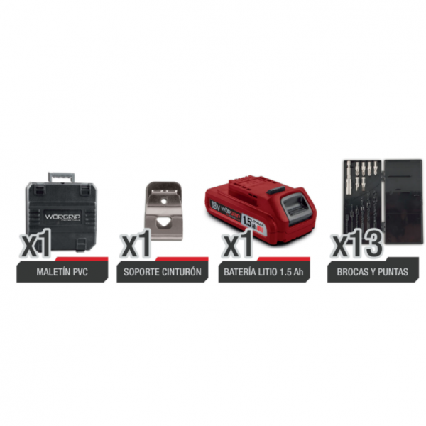 Taladro percut. bateria18v 1.5ah