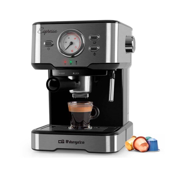 Orbegozo ex 5500 cafetera eléctrica a presión 1100w 20 bar, cápsullas nespreso,  panel de control táctil