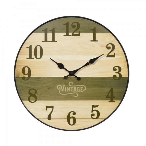 Reloj kuken efecto madera redondo 25cm